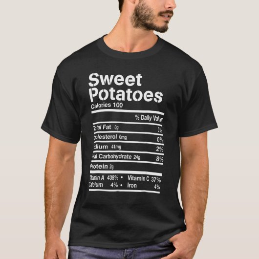 Sweet Potatoes Nutrition Facts Thanksgiving Costum Tシャツ (正面)