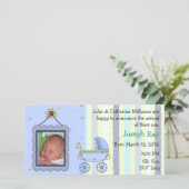 Sweet Pram Boy Birth Announcement Photo Card 案内状 (スタンド正面)