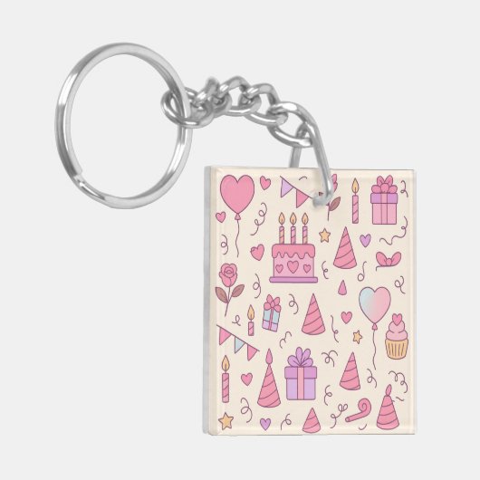 Sweet Princess Party Celebration Pattern キーホルダー (正面左)