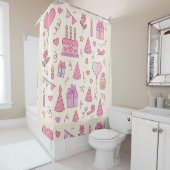 Sweet Princess Party Celebration Pattern シャワーカーテン (インサイチュ)