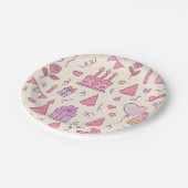 Sweet Princess Party Celebration Pattern ペーパープレート (アングル)