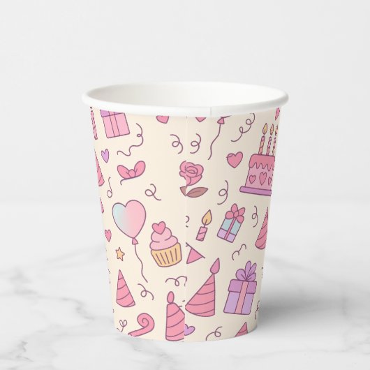 Sweet Princess Party Celebration Pattern 紙コップ (右)