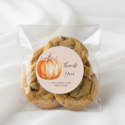 Sweet Pumpkin Baby Shower Thank You ラウンドシール