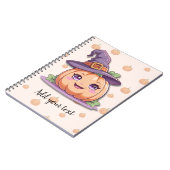 Sweet Pumpkin Magic – Personalized Halloween Noteb ノートブック (左側)