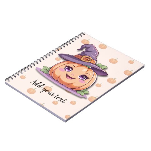 Sweet Pumpkin Magic – Personalized Halloween Noteb ノートブック (左側)