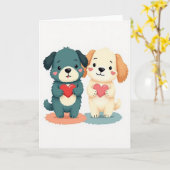 Sweet Puppy Love Card カード (黄色い花)