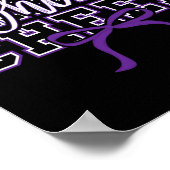 Sweet Purple Bow Sport Cheer Cheerleader Cheerlead ポスター (角)