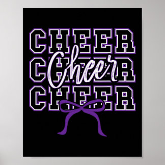Sweet Purple Bow Sport Cheer Cheerleader Cheerlead ポスター