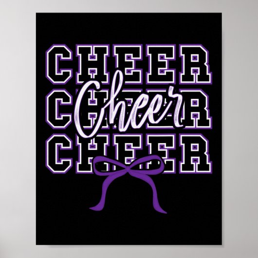 Sweet Purple Bow Sport Cheer Cheerleader Cheerlead ポスター (正面)