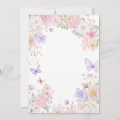 Sweet Purple Pink Our Little Butterfly Birthday 招待状 (裏面)