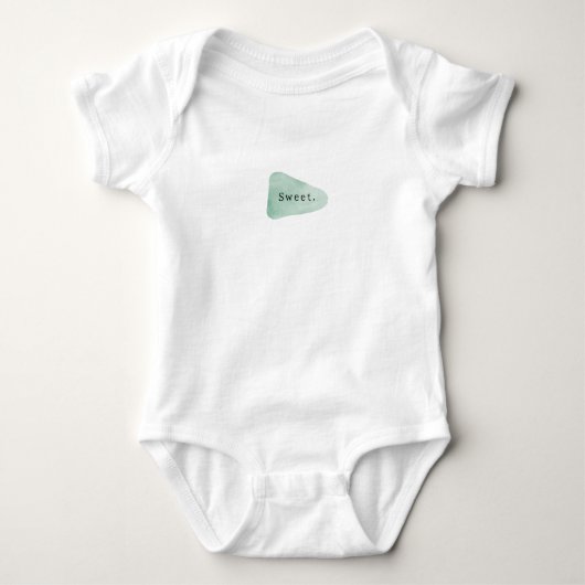 Sweet Quote Newborn Mint Green Shape Baby Romper ベビーボディスーツ (正面)