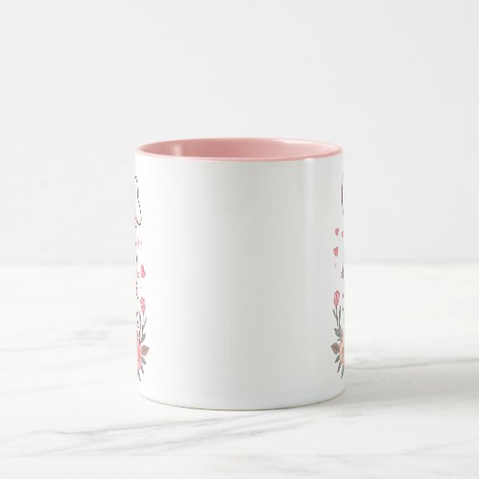 Sweet Rabbit and Flowers マグカップ (中央)