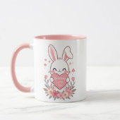 Sweet Rabbit and Flowers マグカップ (左)