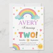 Sweet Rainbow 2nd Birthday 招待状 (正面)