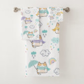 Sweet Rainy Day Pattern Bath Towel Set バスタオルセット (インサイチュ)