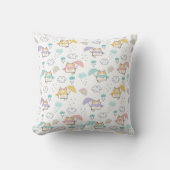 Sweet Rainy Day Pattern Throw Pillow クッション (正面)
