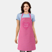 Sweet Red Hearts Apron for Him Personalized I Love エプロン (着用した状態)