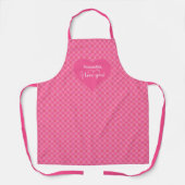 Sweet Red Hearts Apron for Him Personalized I Love エプロン (正面)