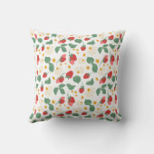 Sweet Red Strawberry Garden Fruit Pattern  クッション (裏面)