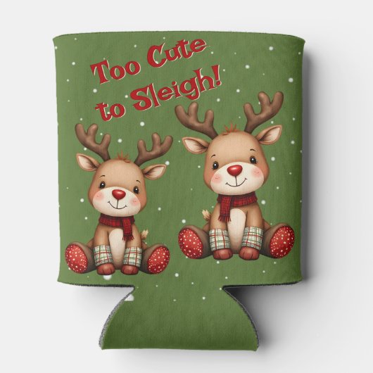 Sweet Reindeer Pair in Holiday Snowfall 缶クーラー (裏面)