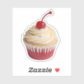 Sweet Retro Cherry-Topped Cupcake  シール (シート)