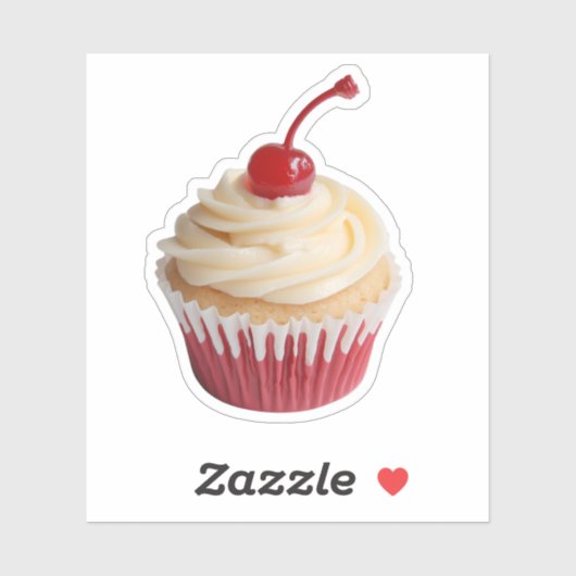 Sweet Retro Cherry-Topped Cupcake  シール (シート)
