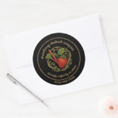Sweet Rhubarb & Strawberry – Natural Artisan Label ラウンドシール (封筒)