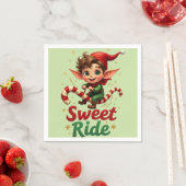 Sweet Ride Elf Christmas Paper Napkin スタンダードカクテルナプキン (インサイチュ)