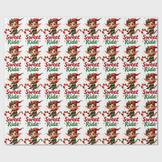 Sweet Ride Elf Christmas Wrapping Paper ラッピングペーパー (フラット)