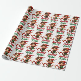 Sweet Ride Elf Christmas Wrapping Paper ラッピングペーパー