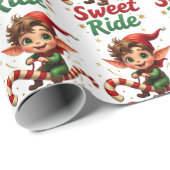 Sweet Ride Elf Christmas Wrapping Paper ラッピングペーパー (ロールコーナー)