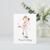 Sweet Romantic Couple Love Postcard ポストカード (スタンド正面)
