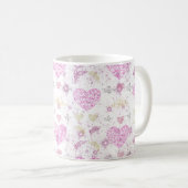 Sweet romantic valentine heart コーヒーマグカップ (正面右)