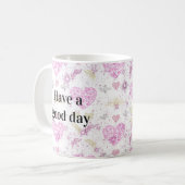 Sweet romantic valentine heart コーヒーマグカップ (正面左)