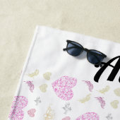 Sweet romantic valentine heart ビーチタオル (インサイチュ)