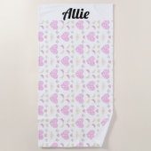 Sweet romantic valentine heart ビーチタオル (正面)