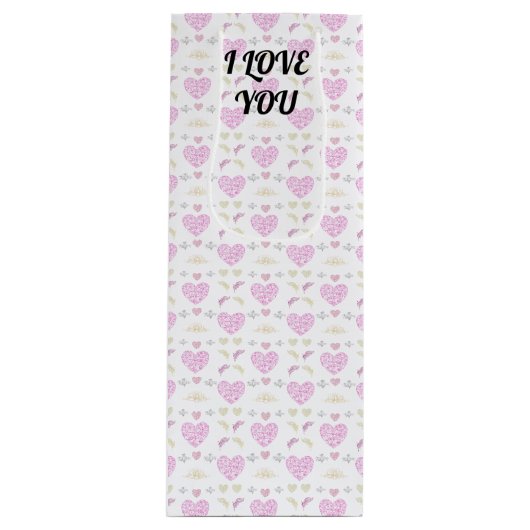 Sweet romantic valentine heart ワインギフトバッグ (正面)