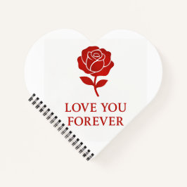 Sweet Rose Forever Message Valentine Cute ノートブック