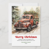 Sweet rustic Christmas scene red truck winter シーズンカード (正面)