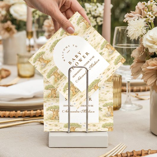 Sweet Safari Animals Baby Shower スタンダードカクテルナプキン