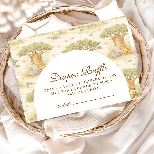 Sweet Safari Animals Diapper Raffle エンクロージャーカード