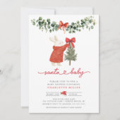Sweet “Santa Baby” holiday baby shower 招待状 (正面)