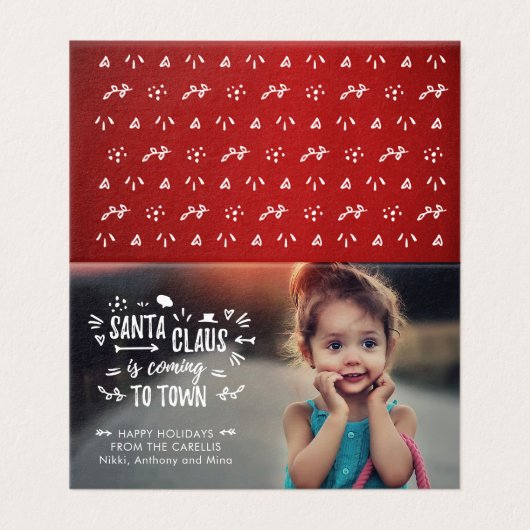 Sweet Santa Clausは来のScript Photo Mini Card (外部フラット)