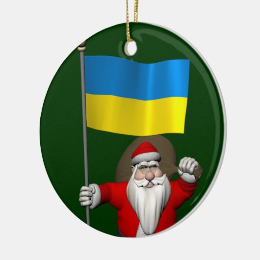 Sweet Santa Claus With Ensign Of The Ukraine セラミックオーナメント (左)