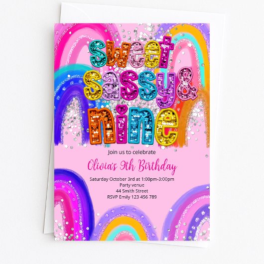 Sweet Sassy & 9 誕生日招待状 招待状