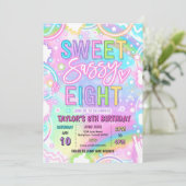 Sweet Sassy And Eight Neon Rainbow 8th Birthday 招待状 (スタンド正面)