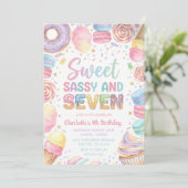 Sweet Sassy Seven 7歳の誕生日 招待状 (スタンド正面)