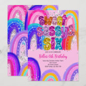 Sweet Sassy Six 誕生日招待状 招待状 (正面/裏面)