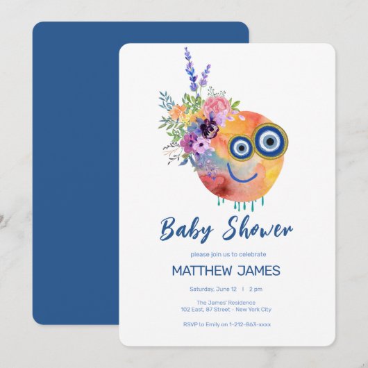 Sweet Save the Planet Baby Shower 招待状 (正面/裏面)