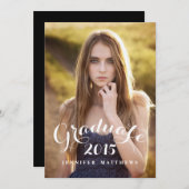 Sweet Script 2015フォト卒業パーティー招待状 招待状 (正面/裏面)